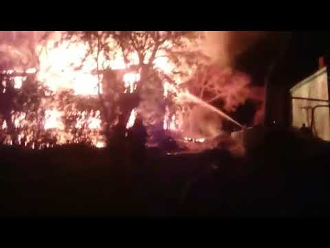Опубликовано видео мощного пожара в Старом Кировске